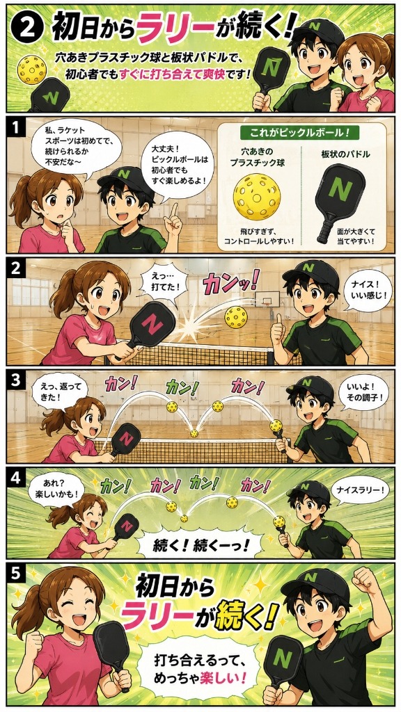 初日からラリーが続く！ マンガ解説
